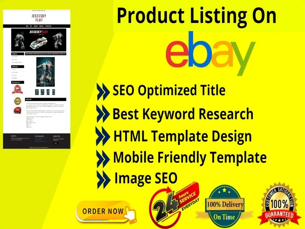 Ebay seo listing with ebay html template design | Upwork