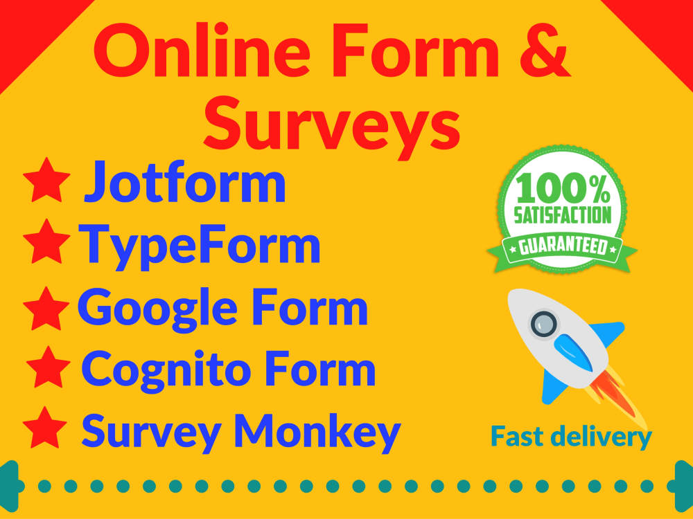 Jotform, google forms, typeform, survey and questionnaire Upwork