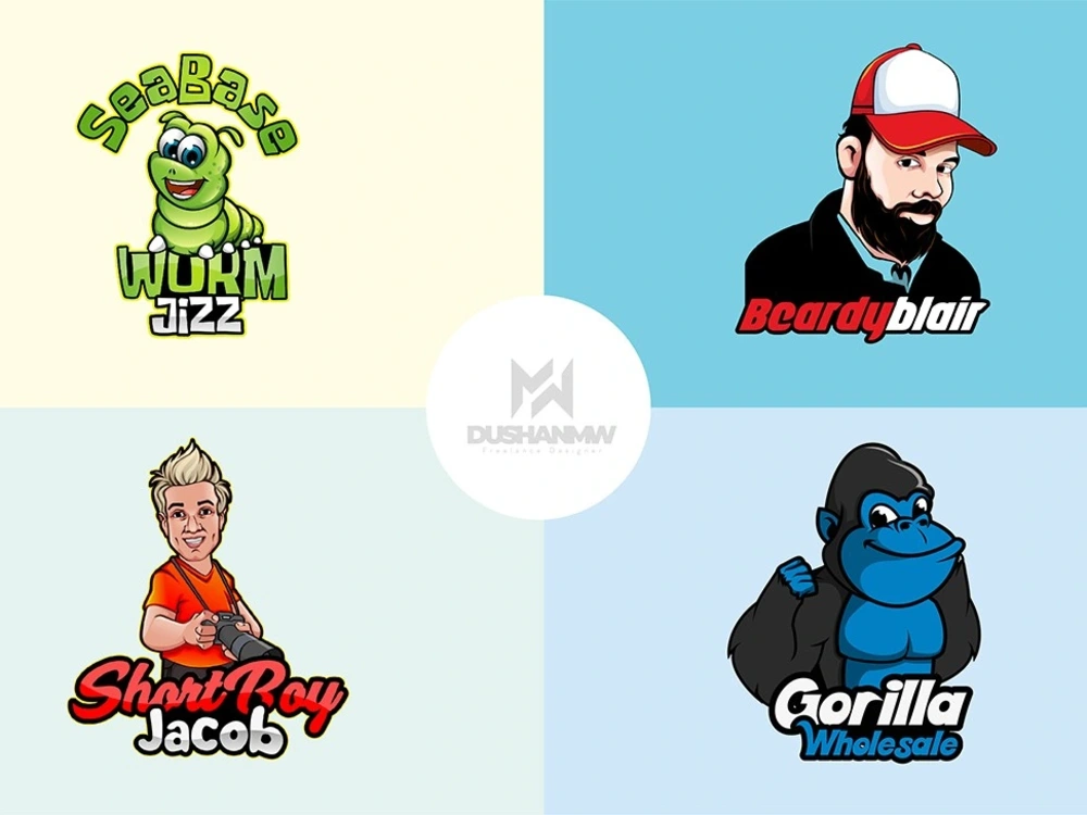 Cartoon character mascot logo designs | Upwork