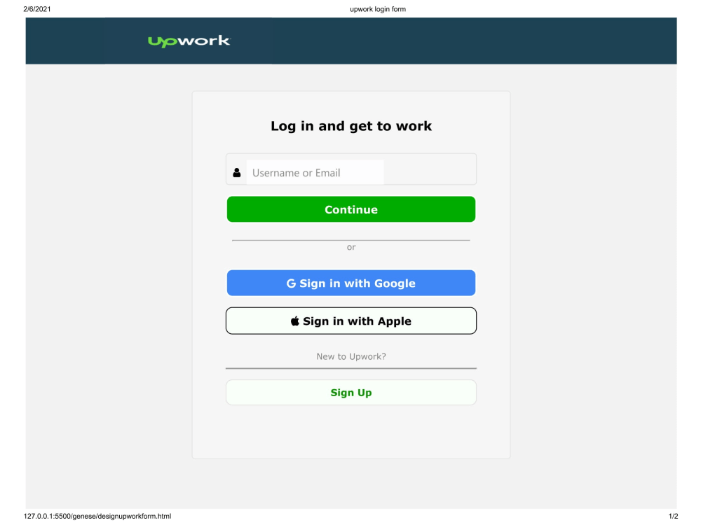 A beautiful login landing form page made by HTML & CSS. | Upwork