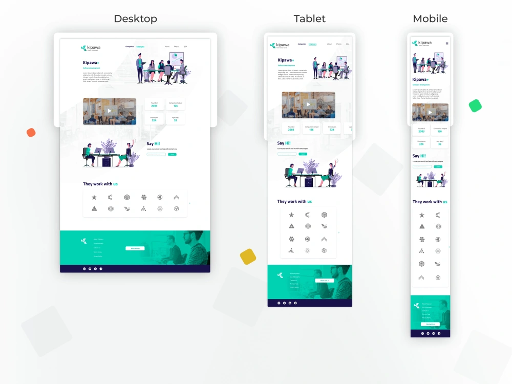 Clean and responsive landing page design with friendly user experience ...