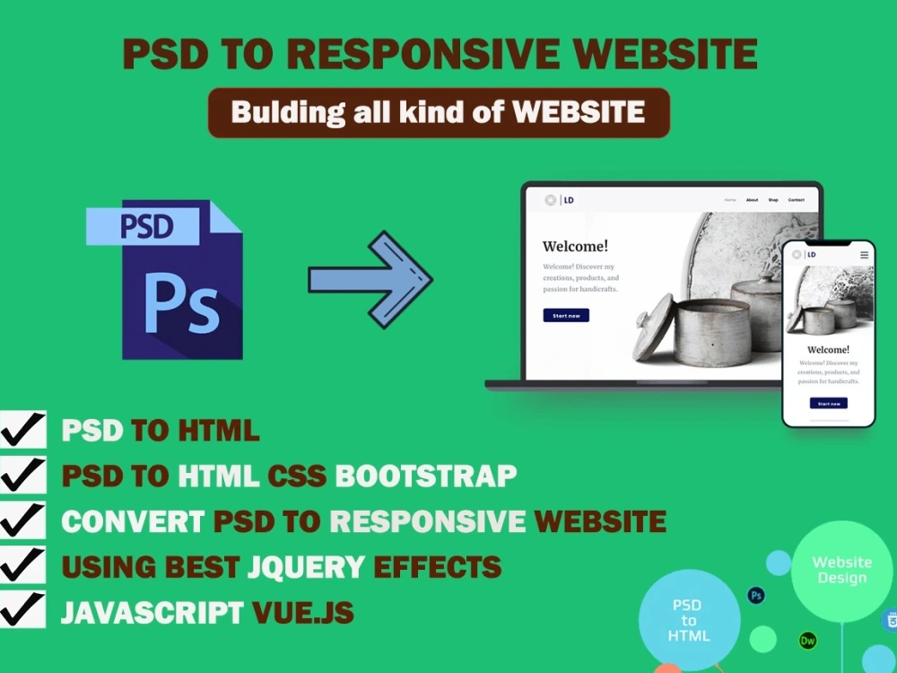 PSD to HTML Responsive Website with Bootstrap | Upwork