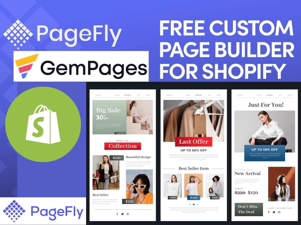 High converting shopify landing page design by pagefly, gempages | Upwork