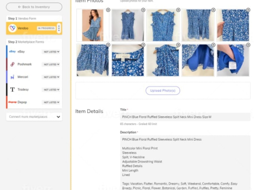 Poshmark Product Listing, Closet Listing, Draft listing, Poshmark