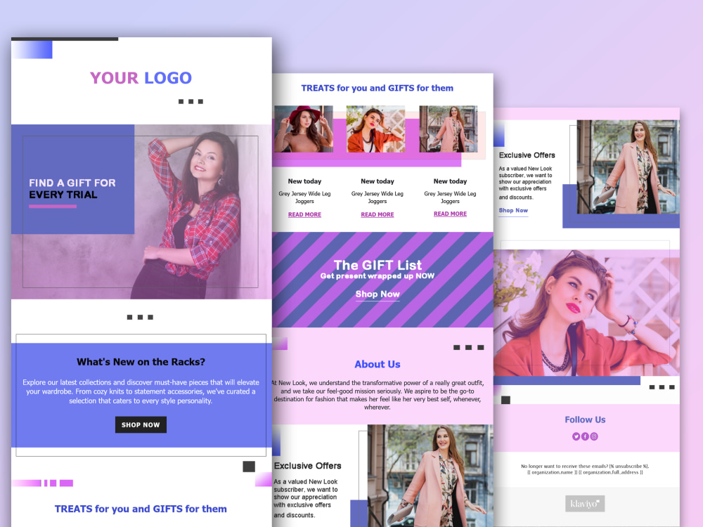 Responsive, Custom Email Template Newsletter (Mailchimp & Klaviyo) | Upwork