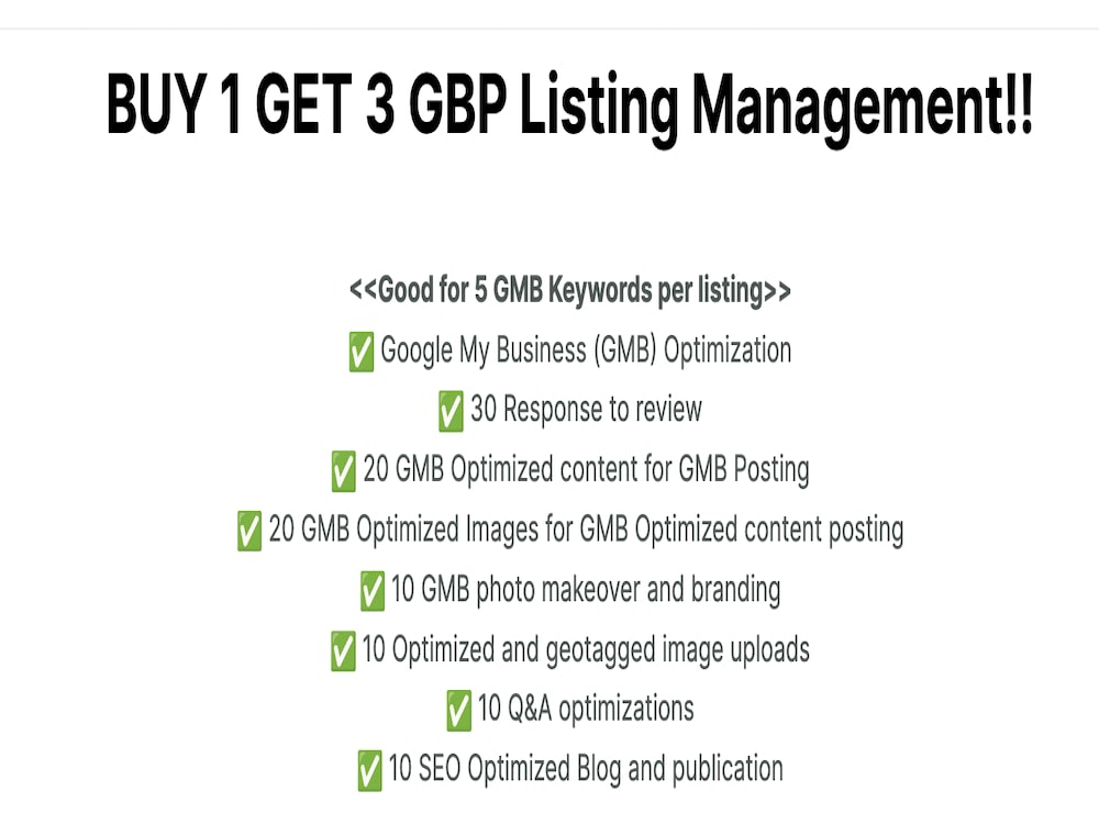 Monthly Google Business Profile (GBP/GMB) Management Service by SEO ...