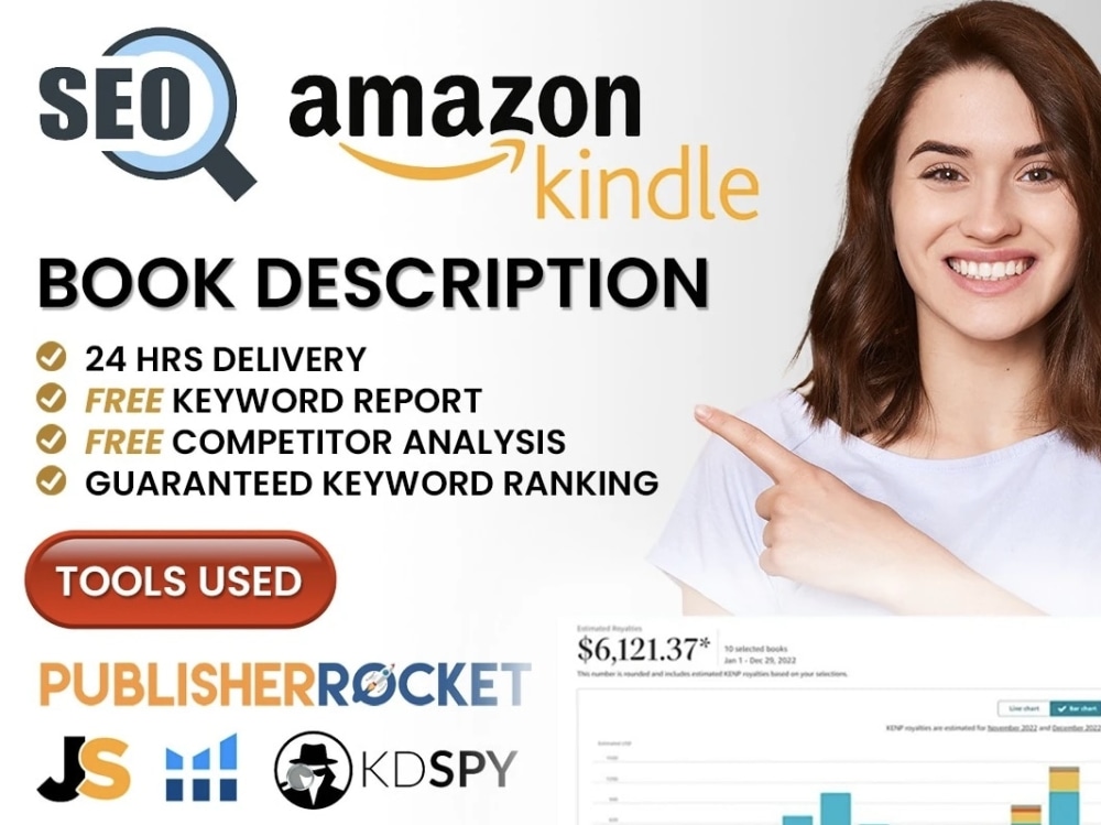 Best seller amazon kindle book description and KDP book blurbs Upwork