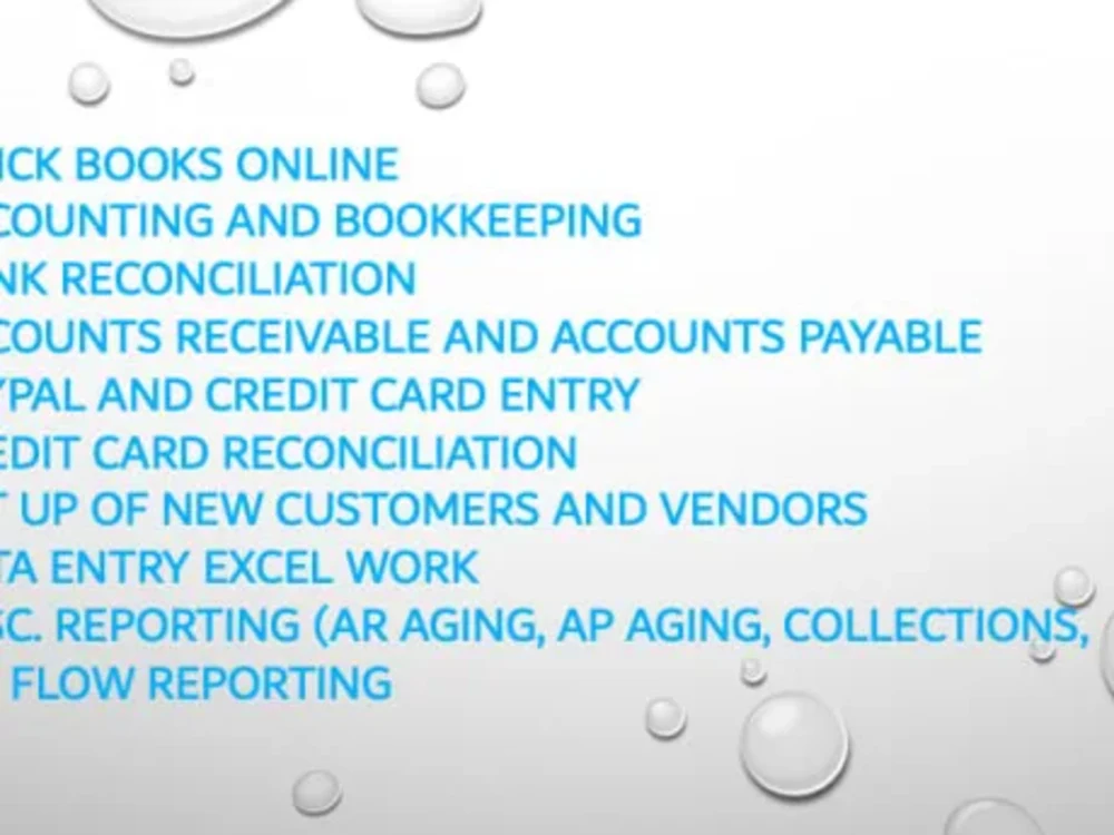 A monthly Bookkeeping via QuickBooks (Daily/Hourly Rates are available