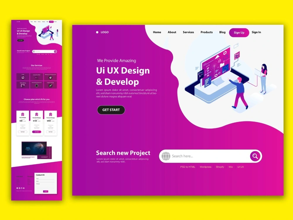 A creative web UI design with responsive codes using bootstrap | Upwork