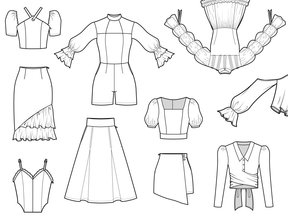 A Fashion Flat Technical Drawing | Upwork