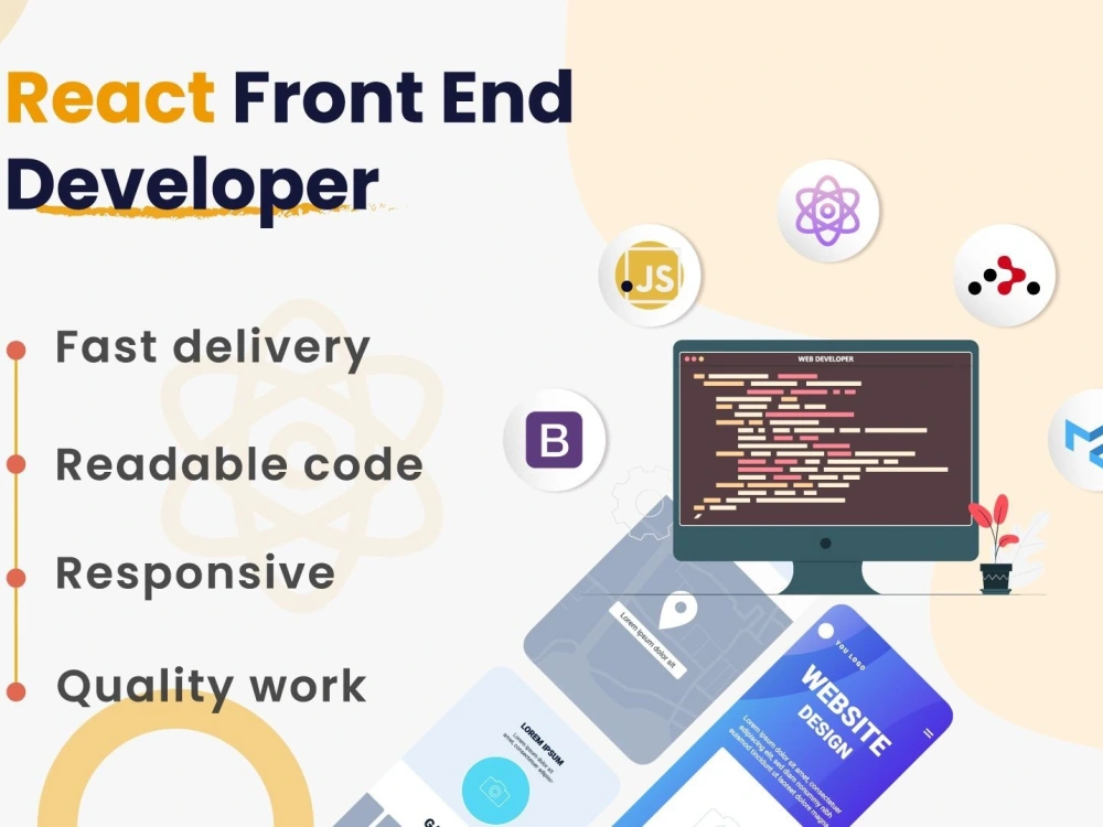 Responsive website using HTML, CSS or React js | Upwork
