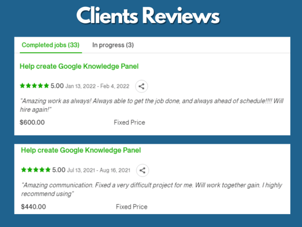 Google Knowledge Panel Graph | Upwork