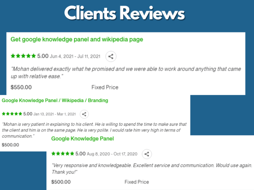 Google Knowledge Panel Graph | Upwork