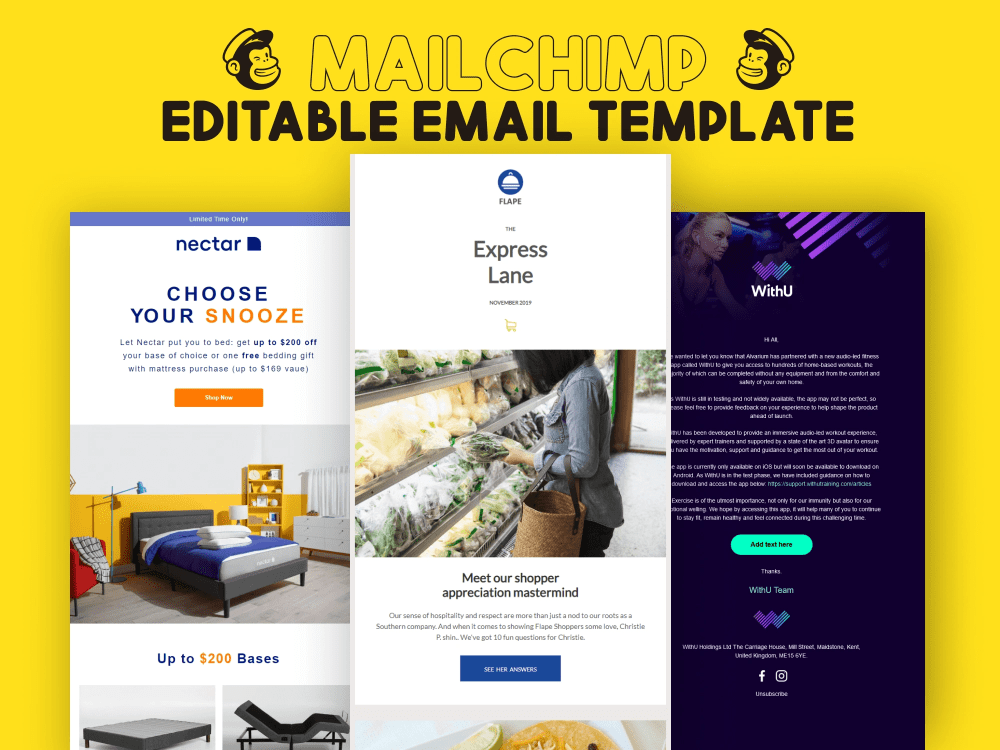 free and customizable support email template Images... An editable and responsive MailChimp email template | Upwork