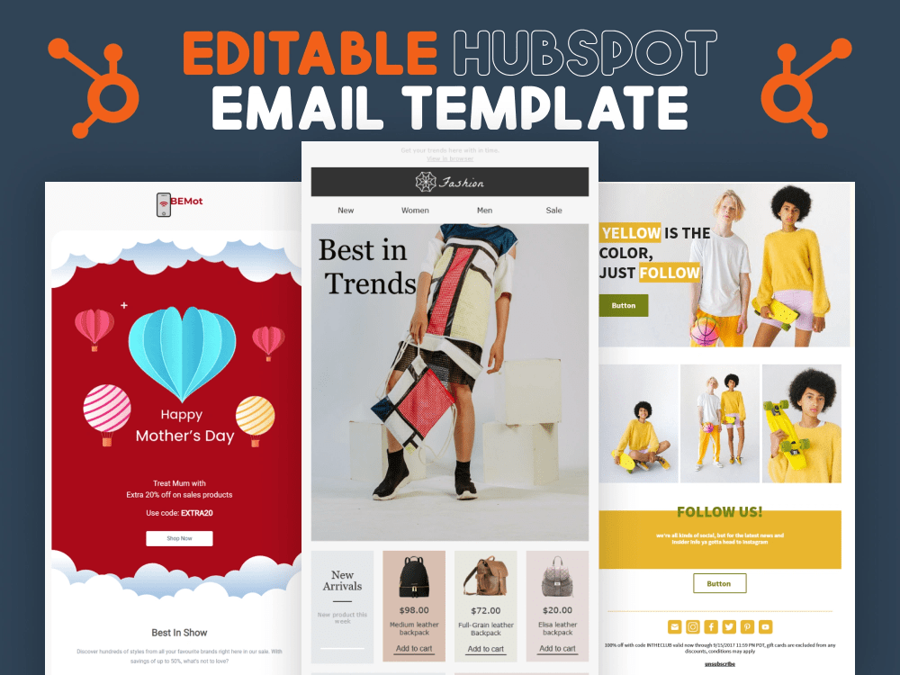 An editable Hubspot drag &amp; drop responsive email newsletter template ...