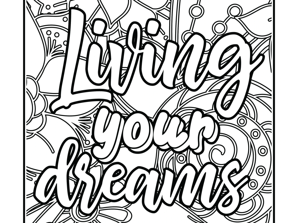Adults' swear word or motivational quotes coloring book pages for KDP