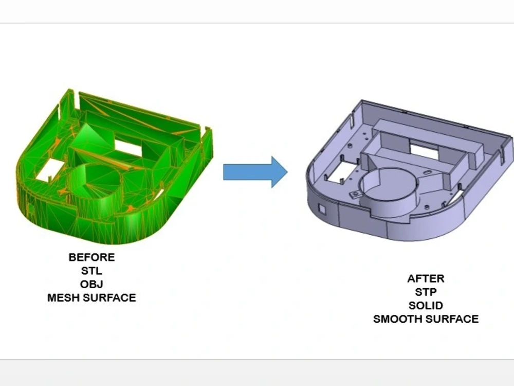 YOUR 3D OBJ/STL INTO STP FILE (REVERSE ENGINEERING) Upwork