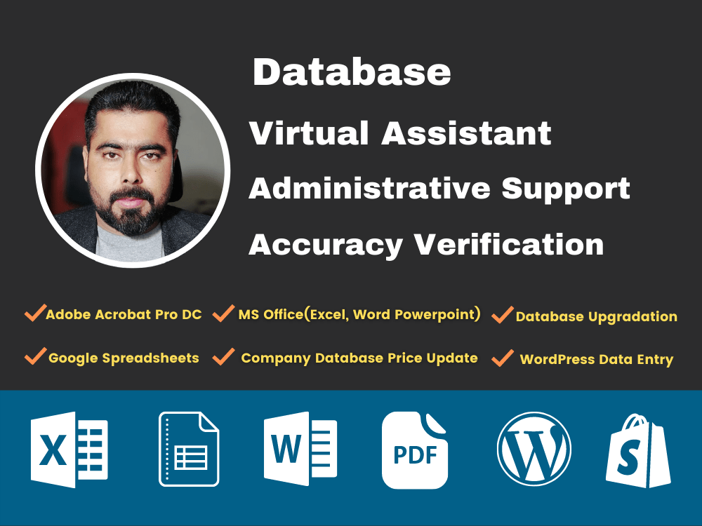 Admin Support, Database Management, Accuracy Verification, MS Excel ...