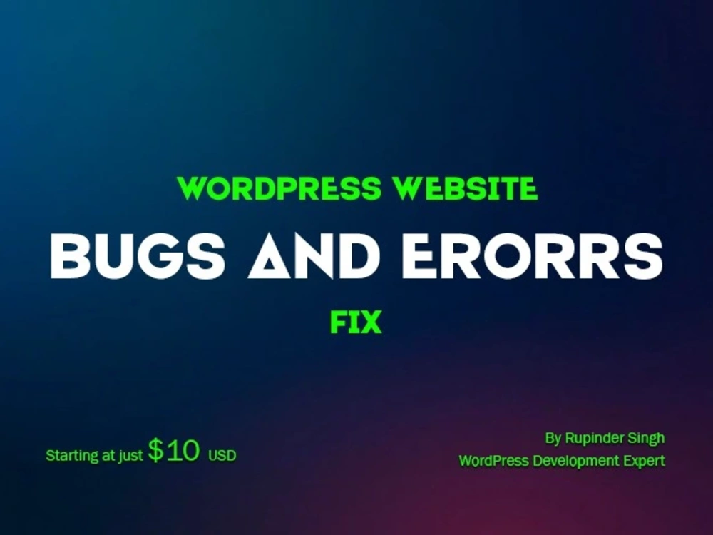 WordPress bugs and errors fixed | Upwork