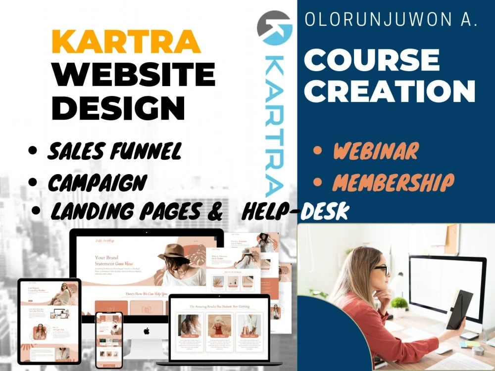 High converting Kartra landing page, kartra website, Online course set