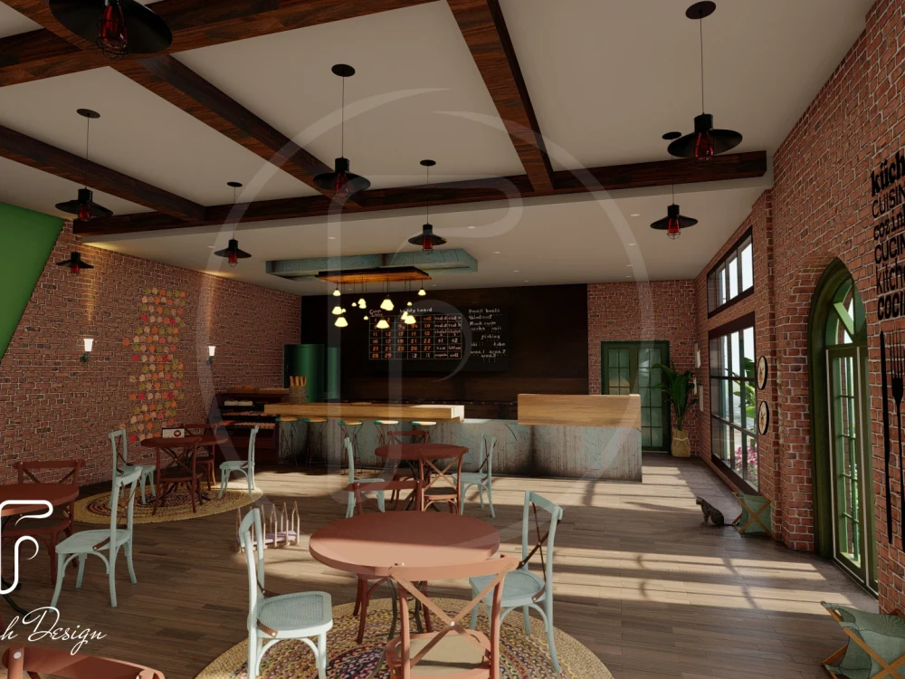 Shell Cafe Renders Stunning renderings for your restaurant design, coffee shop. | Upwork