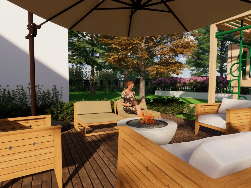 Landscape plan design and 3D realistic renderings (yard/patio) | Upwork