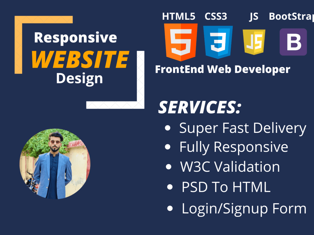 Professional frontend web design in HTML,CSS and bootstrap | Upwork