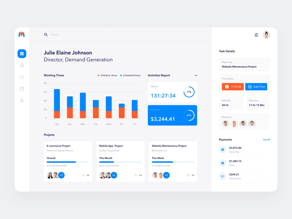 A clean modern UI/UX design of SaaS, B2B, B2C, CRM, UCM, LMS Dashboard ...