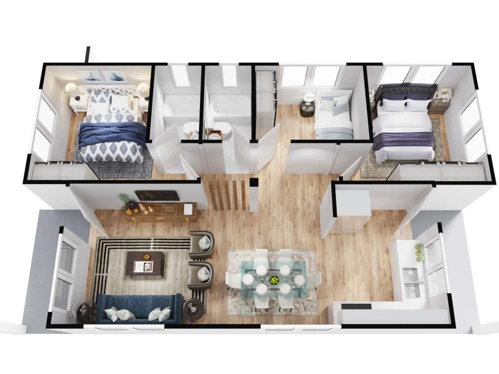 A 3D realistic rendering for your floor plan design | Upwork
