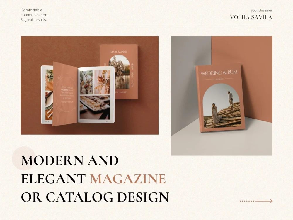 Modern and elegant magazine or catalog design for your inspiring brand