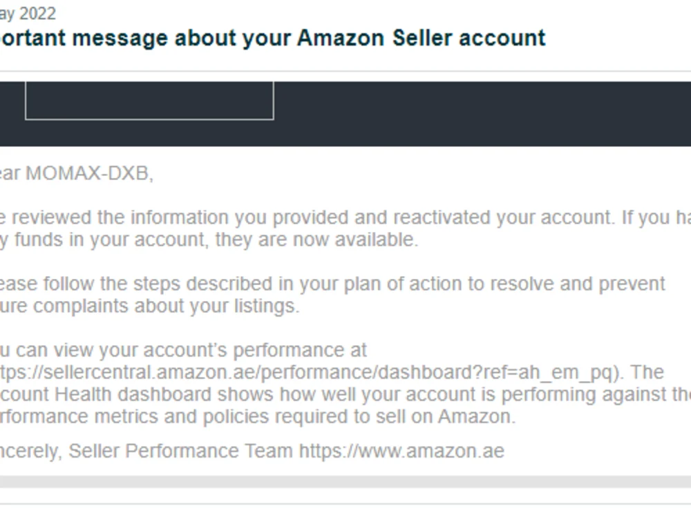 Winning appeal for amazon account reinstatement for any type of