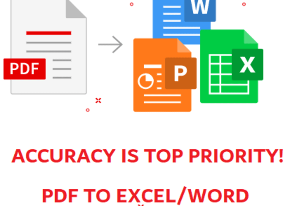 PDF to excel, word conversion Upwork