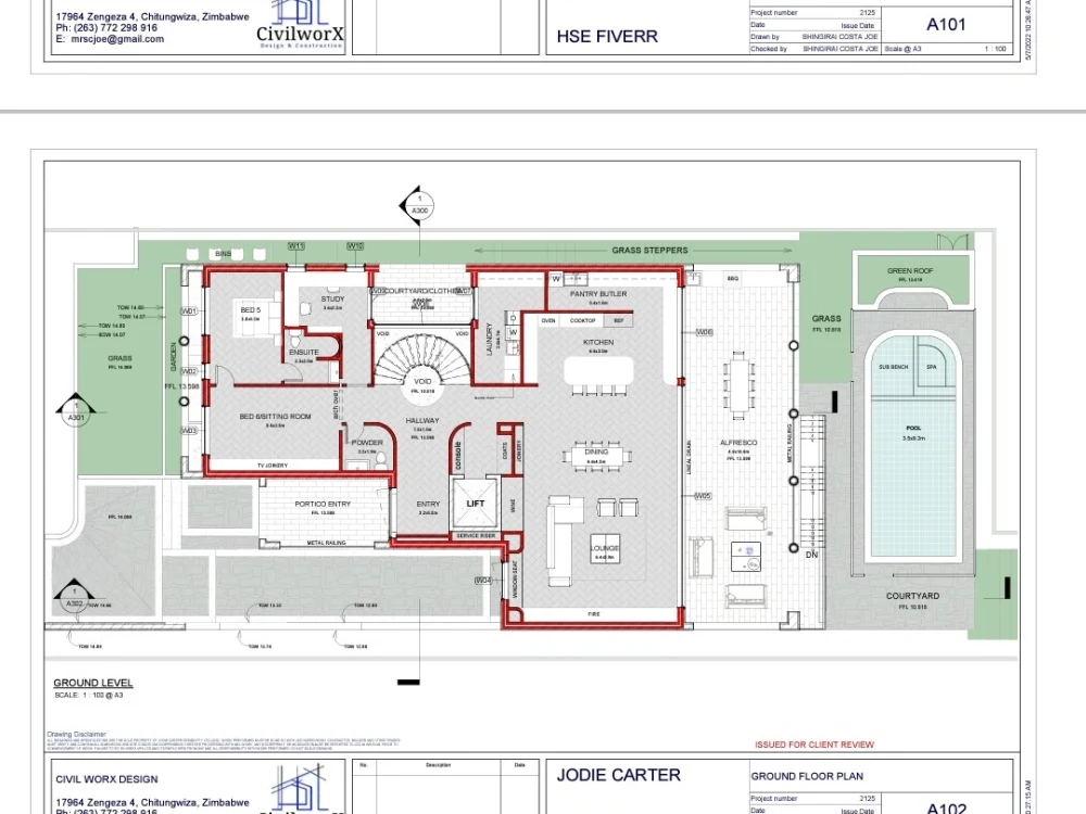 A highly detailed 2D construction drawings set done in Revit Upwork