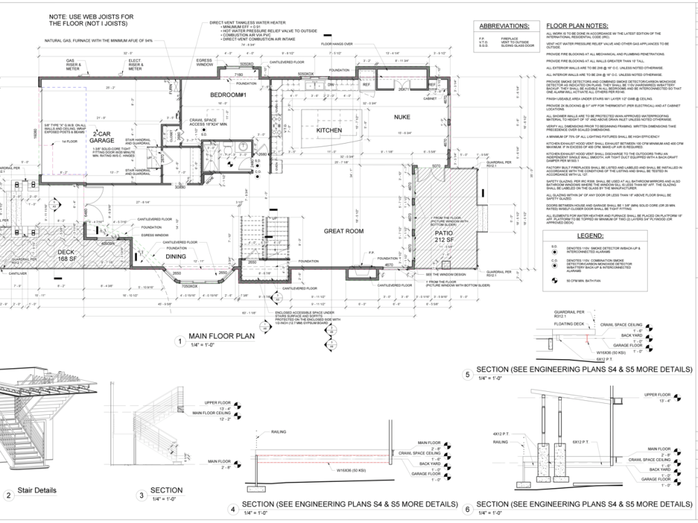 Blueprint Drawing Example Detailed floor plan and full set architectural blueprint drawing for ...