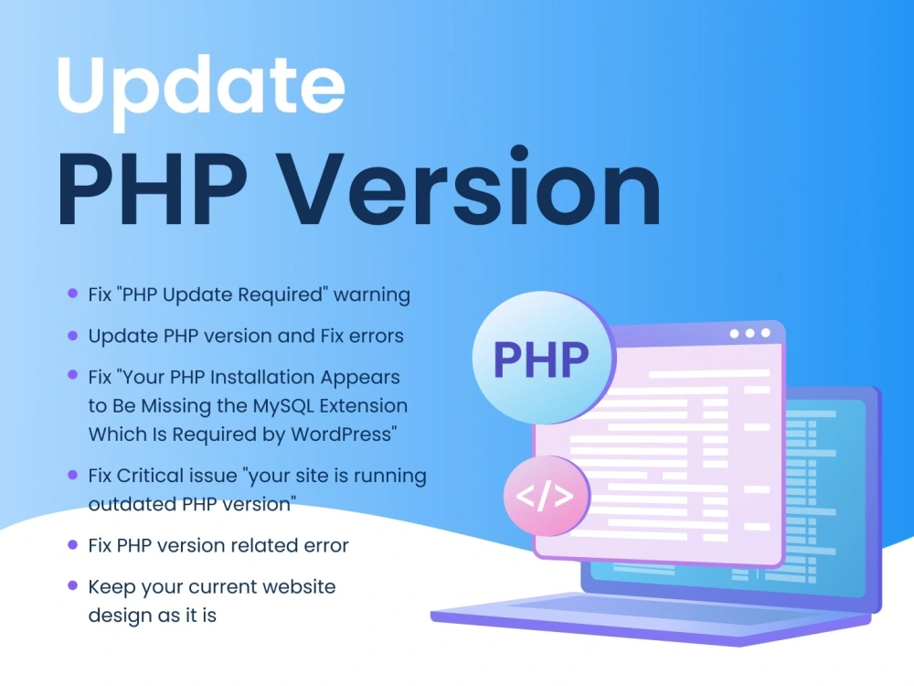 PHP update to the latest version. Or the specific version of PHP you ...
