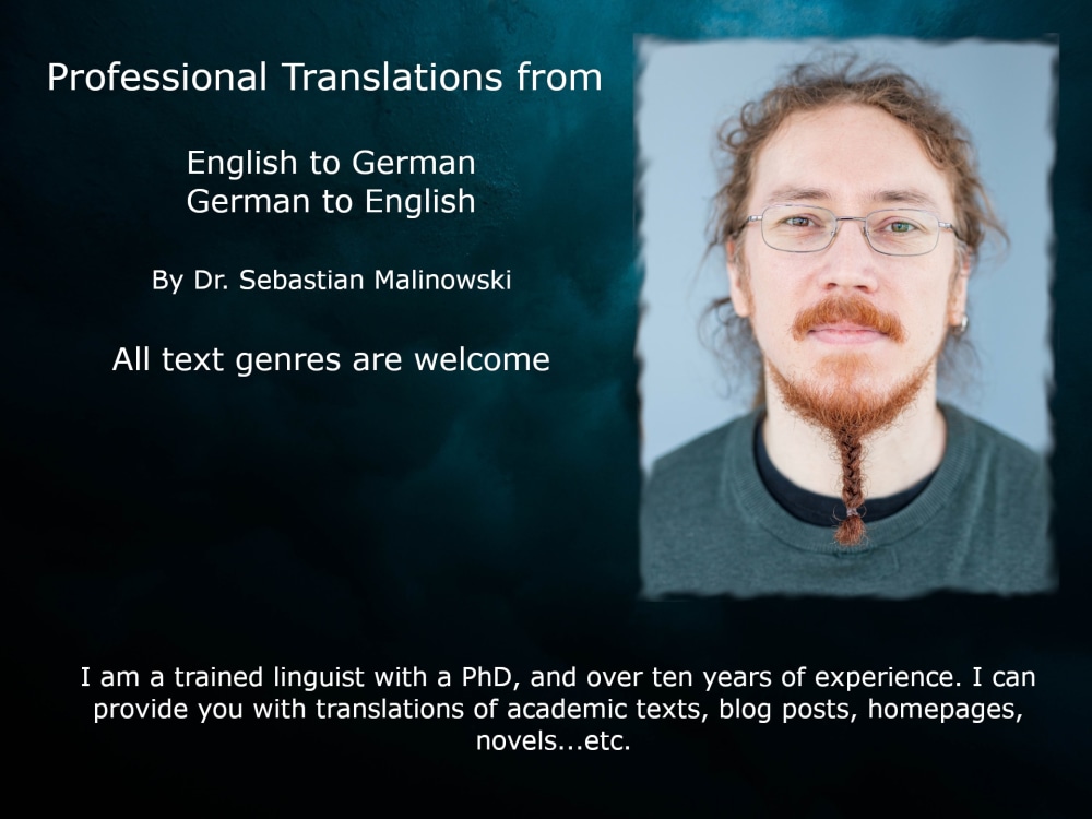 A translation from English to German or German to English Upwork