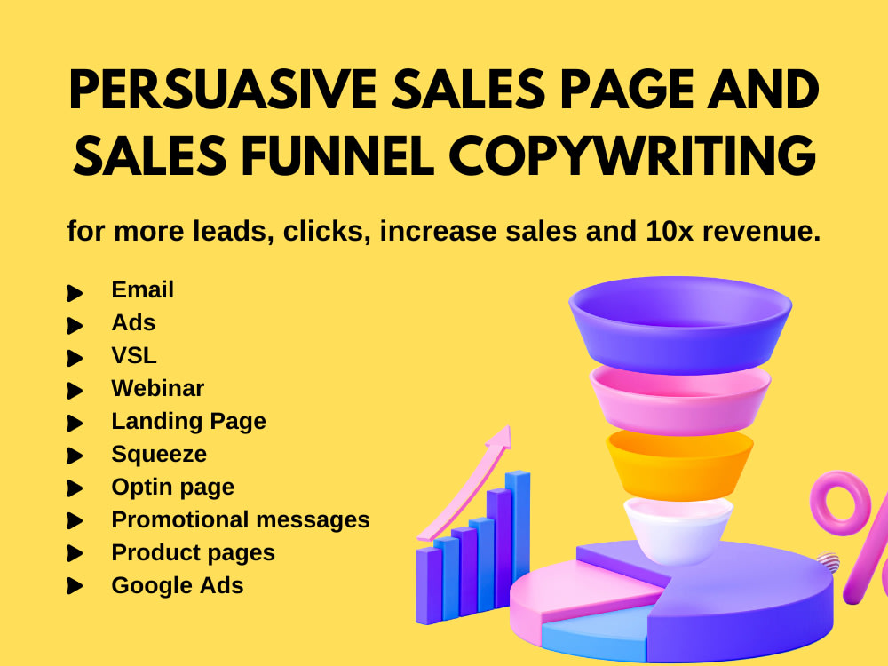 Persuasive Sales Page and Sales Funnel Copywriting Upwork