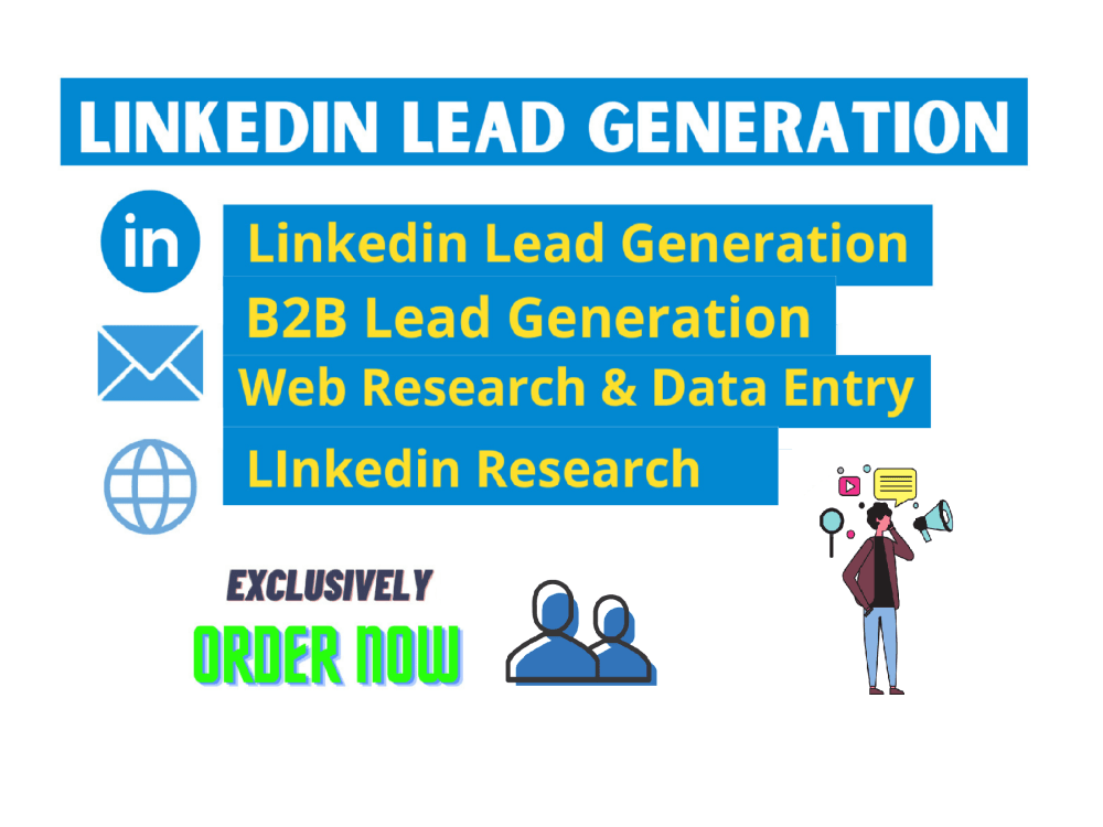 Linkedin research b2b lead generation and data entry | Upwork