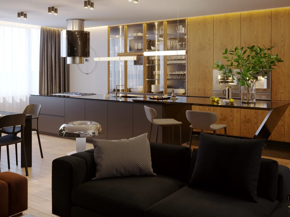 Modern Style Design for Kitchen and Living Room Combo | Upwork