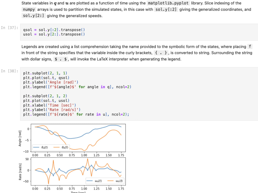 Mechanical Engineering Dynamics Simulation Model in a Jupyter Notebook ...