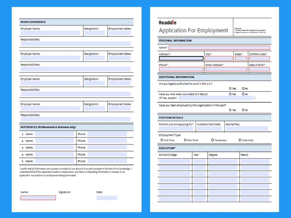 Professional Pdf Form Examples A Professional Fillable PDF Form within 6 hours | Upwork