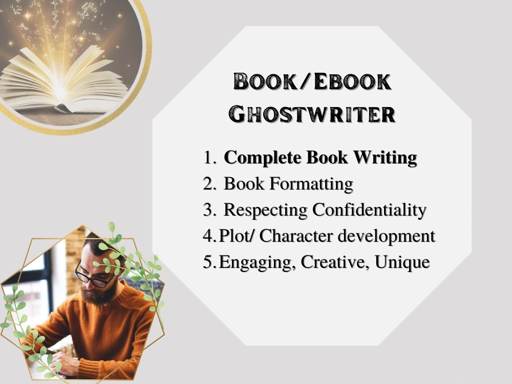 A Fully Formatted, Unique, and Publishable book/ebook (Ghostwriting) Upwork