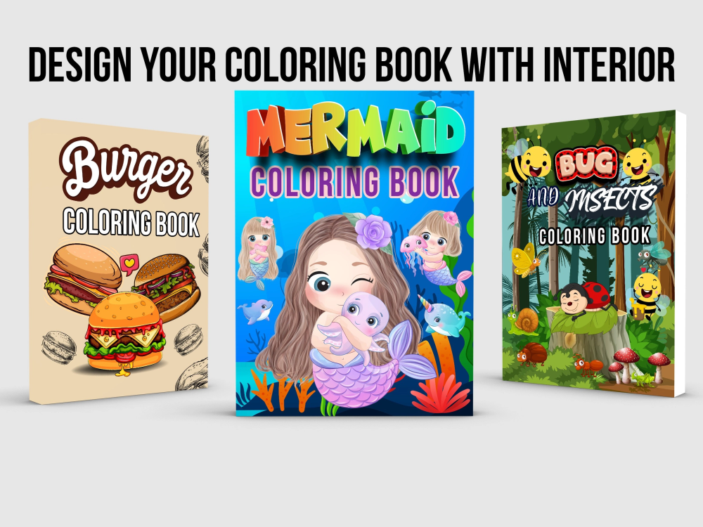 Ready to publish coloring book cover with interior for KDP Upwork