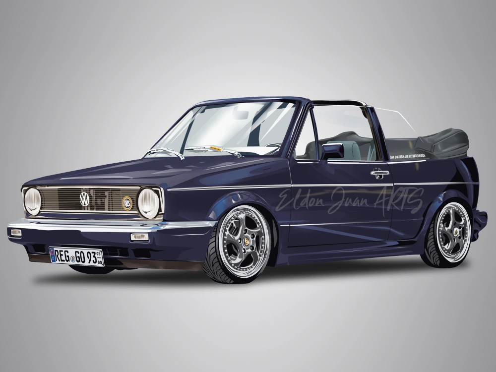 Digital Car Vector Portrait Illustration | Upwork