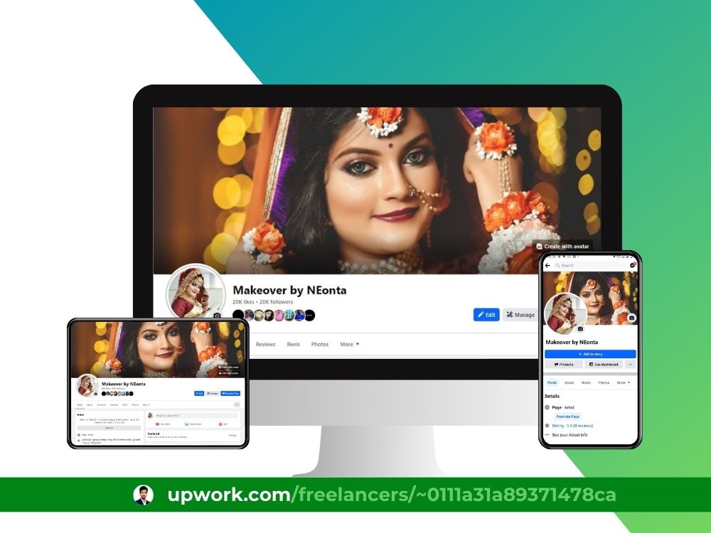 Professional youtube instagram facebook business page setup and