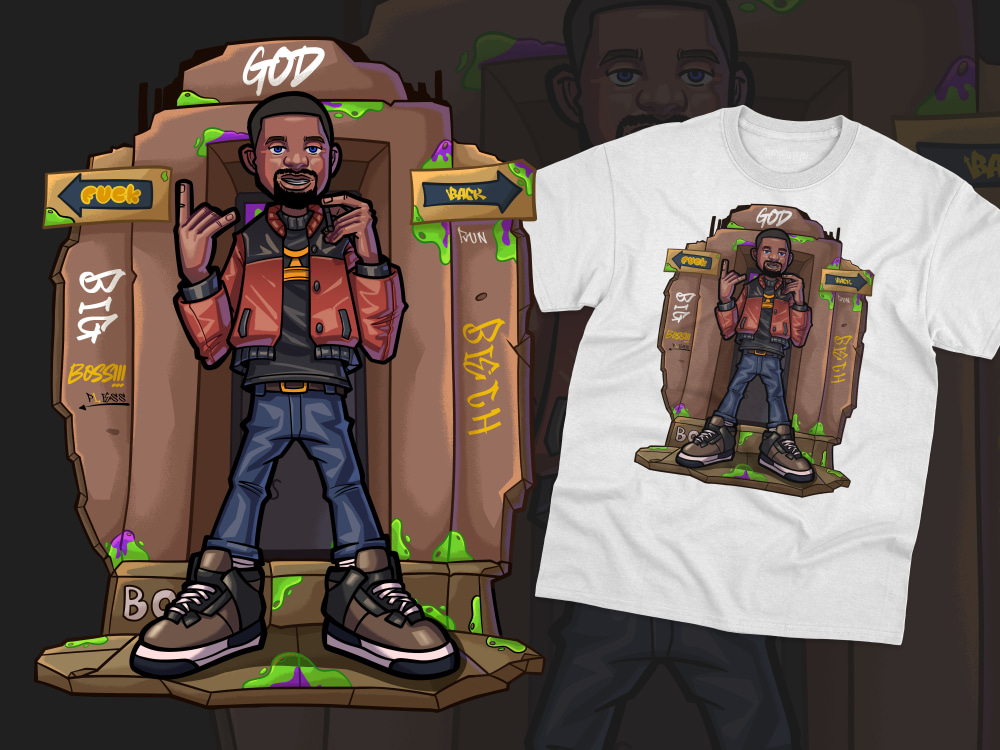 Graphic t shirt design and clothing cartoon illustration | Upwork