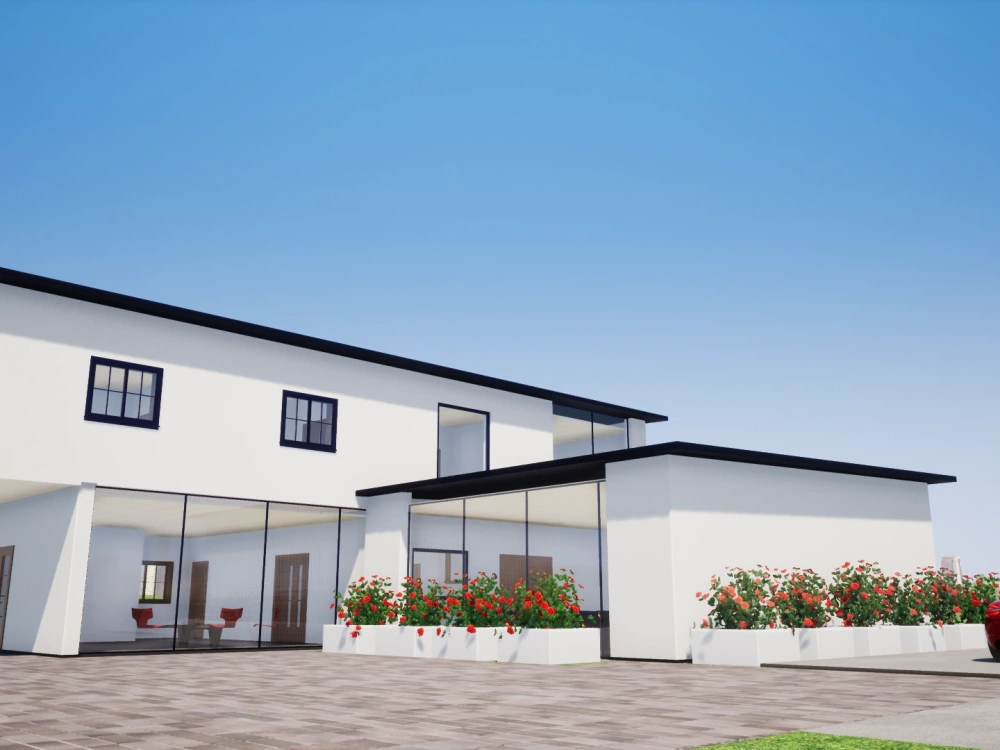 A full building floor plan design with a 3D Model, Elevations and ...