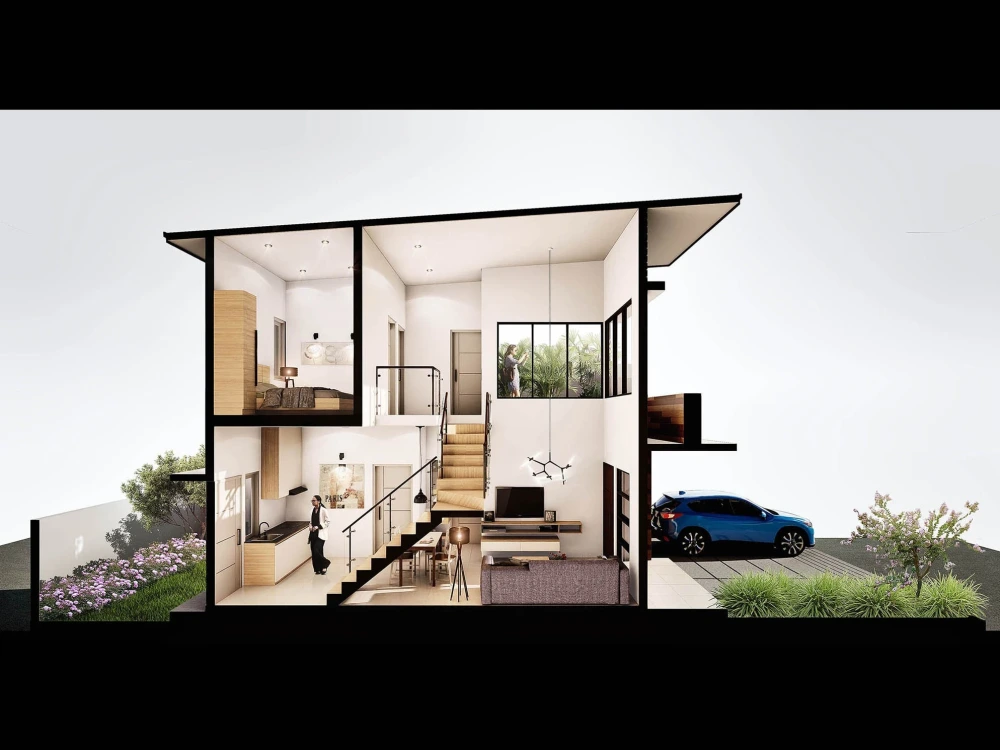 A stunning interior 3d sectional cut of a building | Upwork