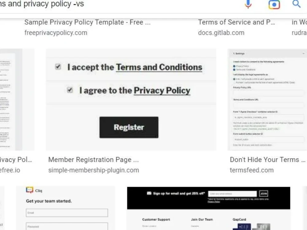 Terms & Conditions AND a Privacy Policy | Upwork
