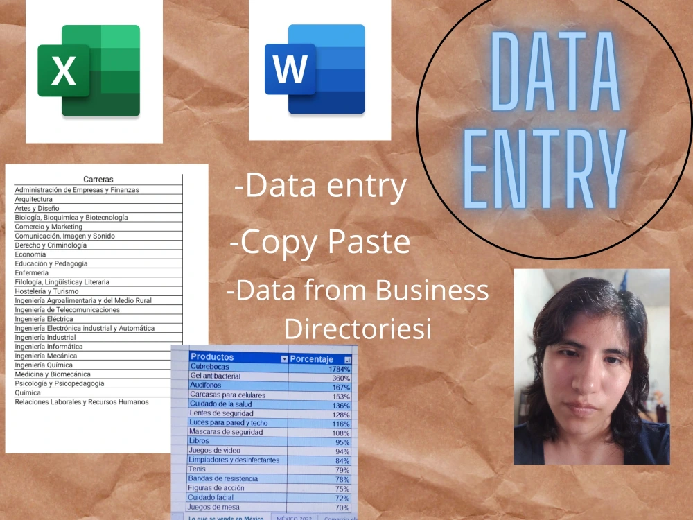 Data entry in excel copy and paste and type upwork